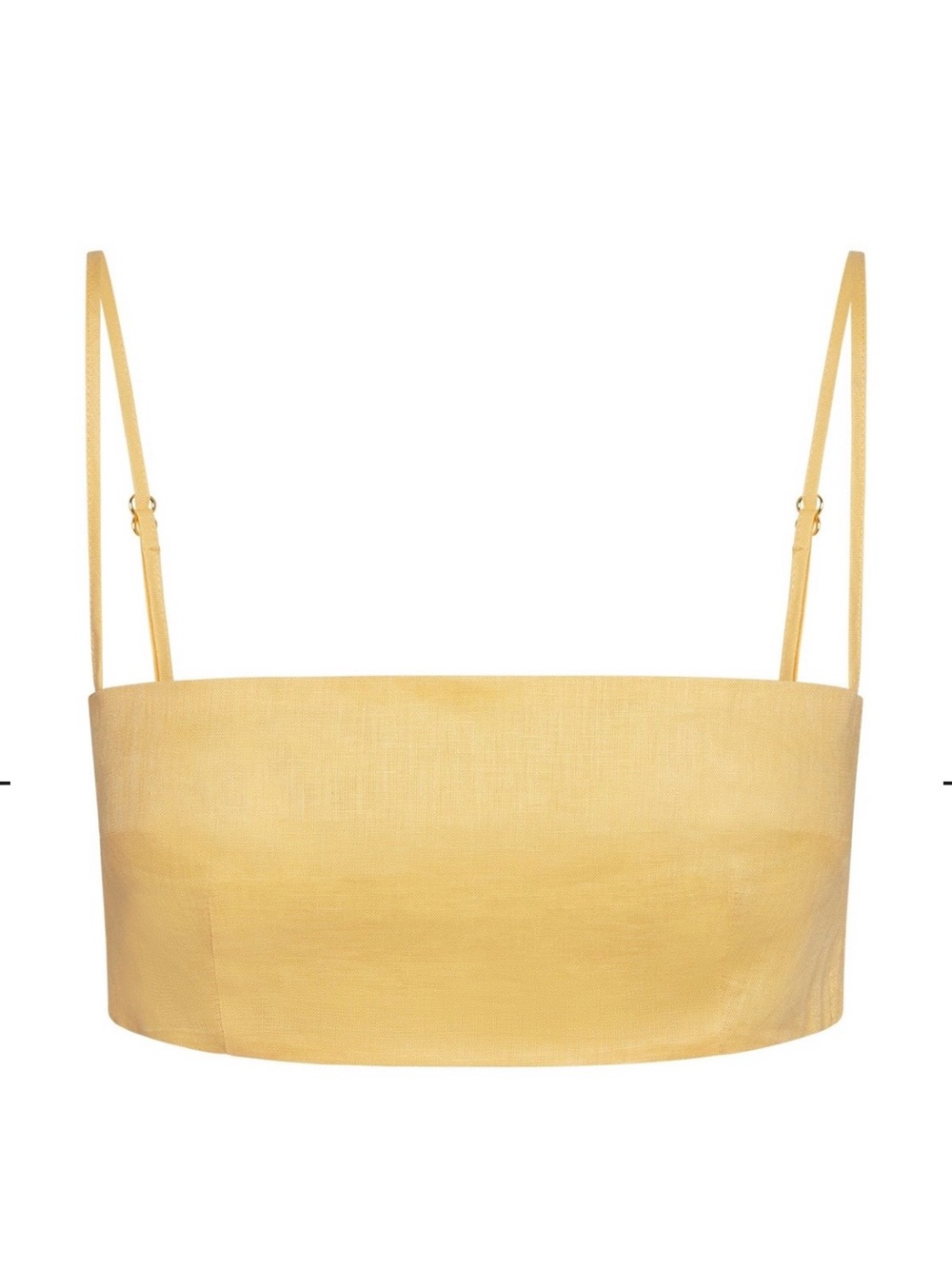 Monday Swimwear Yellow Bandeau linen Crop Top with Adjustable Straps